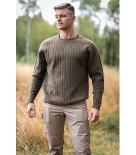 Sweter dzianinowy RENE zielony 50% wełna/50% akryl, VX1039