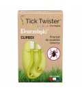 Kleszczołapki przyrząd do usuwania kleszczy Tick Twister Clipbox z brelokiem, limonkowe 2 szt.