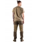 T-shirt bawełniany męski FNT ROEDEER w kolorze beżowym z nadrukiem