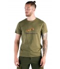 T-shirt bawełniany męski FNT Fox w kolorze oliwkowym z nadrukiem TAGART