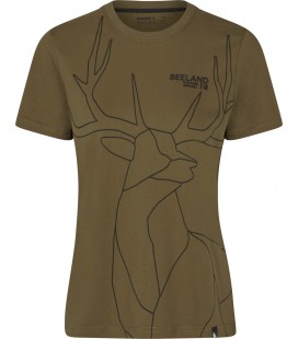 Koszulka damska Seeland Deer On Line Military Olive