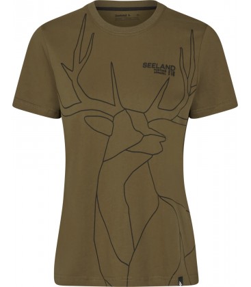 Koszulka damska Seeland Deer On Line Military Olive