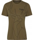 Koszulka damska Seeland Deer On Line Military Olive