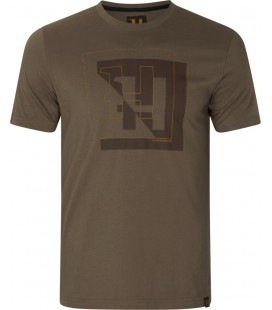 HARKILA T-SHIRT H-LOGO MAJOR BROWN