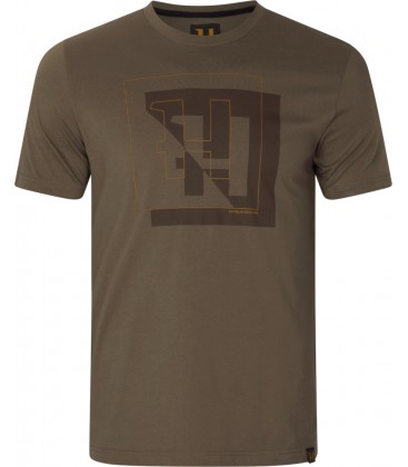 HARKILA T-SHIRT H-LOGO MAJOR BROWN