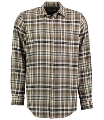 KOSZULA MĘSKA Z HAFTEM KOLOR OLIWKA FLANELA 420000-4263