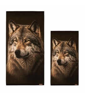 komplet ręczników WILK brązowy 70x140 + 50x100