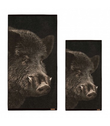 komplet ręczników DZIK czarny 70x140 + 50x100