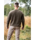 Sweter dzianinowy RENE zielony 50% wełna/50% akryl, VX1039