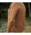Sweter dzianinowy RENE jasnybrąz 50% wełna/50% akryl, VX1039