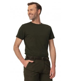 T-shirt bawełniany męski FNT Green w kolorze ciemnozielonym z elastanem firmy TAGART