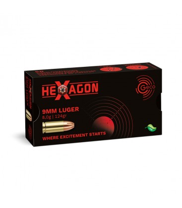 Amunicja GECO 9 luger HEXAGON 8g