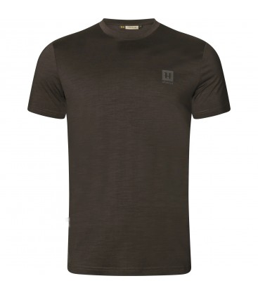 HARKILA T-SHIRT Z WEŁNY SHADOW BROWN