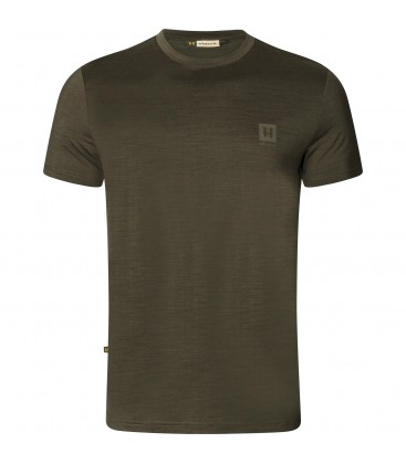 HARKILA T-SHIRT Z WEŁNY WILLOW GREEN