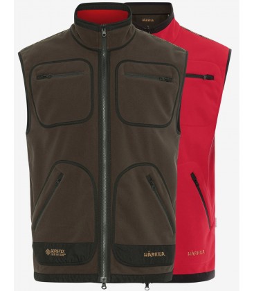 HARKILA Kamko red/brown - dwustronna kamizelka fleece waistcoat